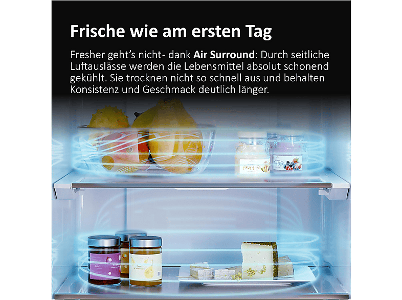 Haier HDPR3620ANPD 2D 60 Series 3 Kühl- und Gefrierkombination (A, 409 l, 2050 mm hoch, freistehend, No Frost (verminderte Eisbildung), Dark inox) — Foto 4 von 5