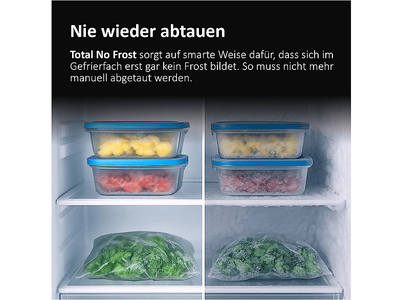 Haier HDPR3620ANPD 2D 60 Series 3 Kühl- und Gefrierkombination (A, 409 l, 2050 mm hoch, freistehend, No Frost (verminderte Eisbildung), Dark inox) — Foto 5 von 5