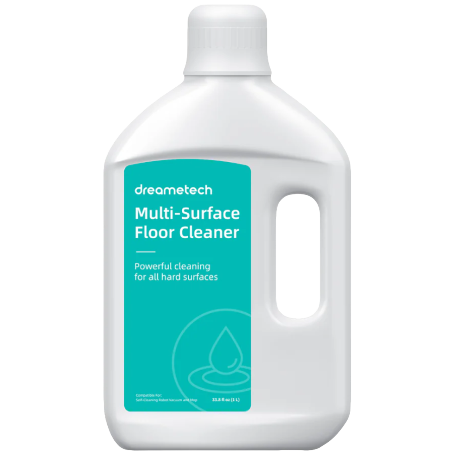 Witte fles allesreiniger met een turquoise label. 33,8 fl oz.