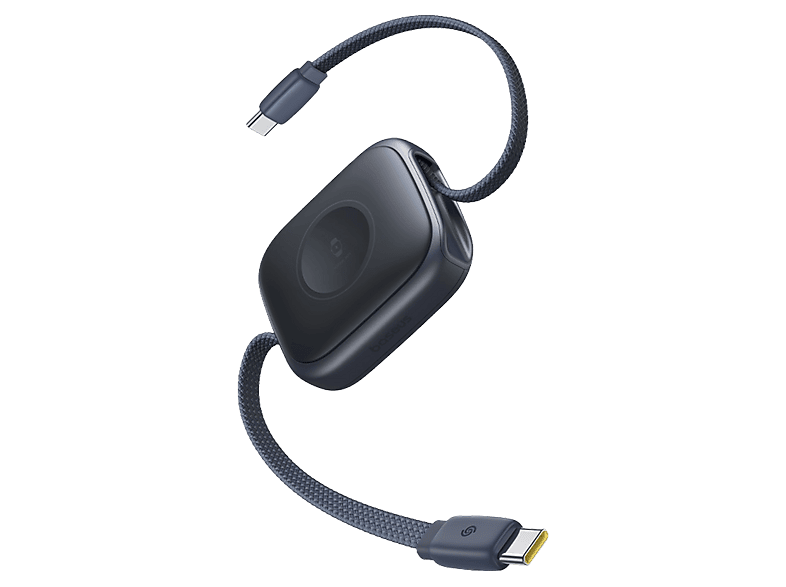 Cable USB-C - Baseus All-in-One retráctil, 90 cm, Tipo C a C, Universal, Carga rápida, 100W, SmartWatch 2.5W, Negro Midnight