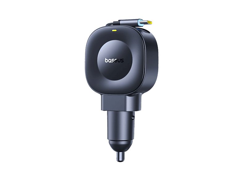 Cargador coche - Baseus PRIMETRIP VR2, Universal, 30W, Con cable retráctil Tipo C, Carga rápida, Cabezal rotatorio, Negro Cosmic