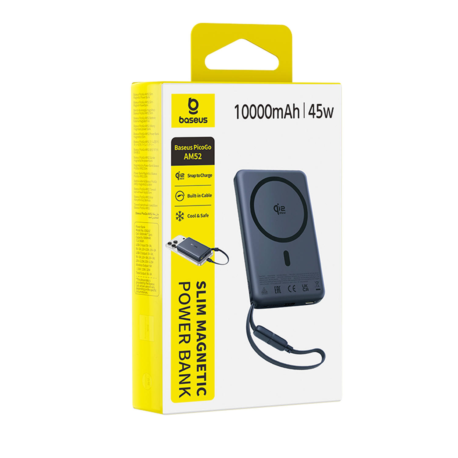 Baseus PicoGo AM52 Power bank 10000mAh 45W, delgado, magnético, gris oscuro.