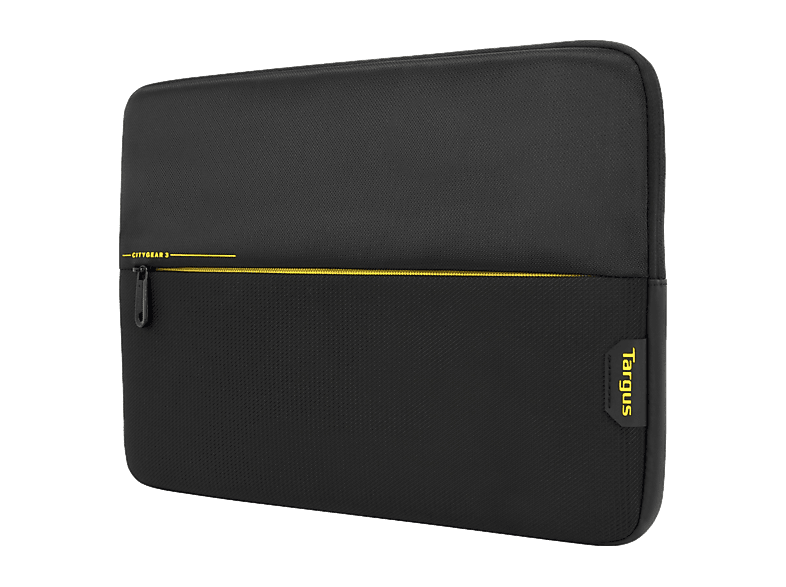 REACONDICIONADO Seminuevo Muy bueno Funda portátil - Targus TSS994GL, Para PC's hasta 15.6 ", Poliéster/Neopreno, Cierre de Cremallera, Negro/Amarillo