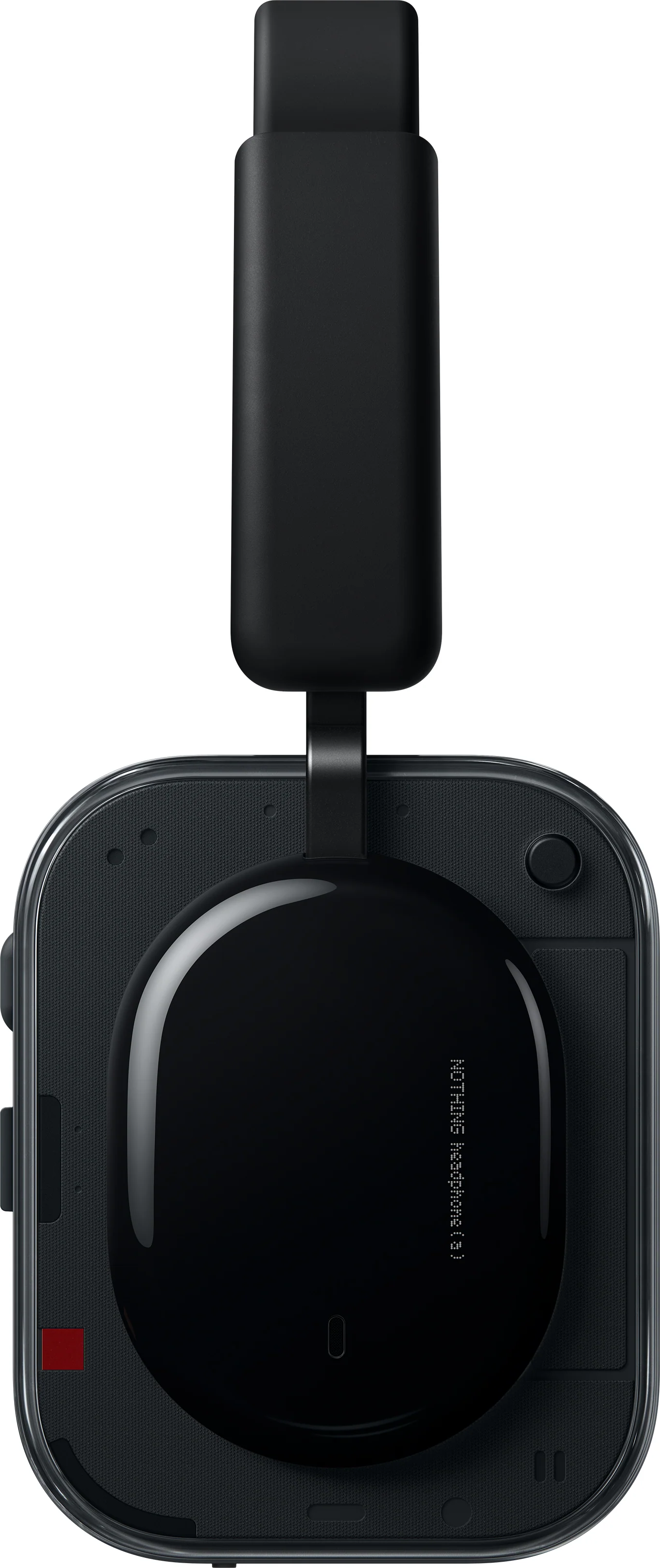 Écouteurs noirs finition brillante avec connecteur USB-C.