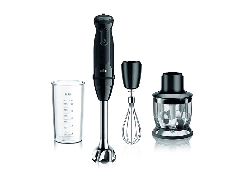 immagine di FRULLATORE AD IMMERSIONE BRAUN Multiquick 5 MQ50202M, 1000W, 21 velocità, con bicchiere graduato da 0,6l e tritatutto 350 ml