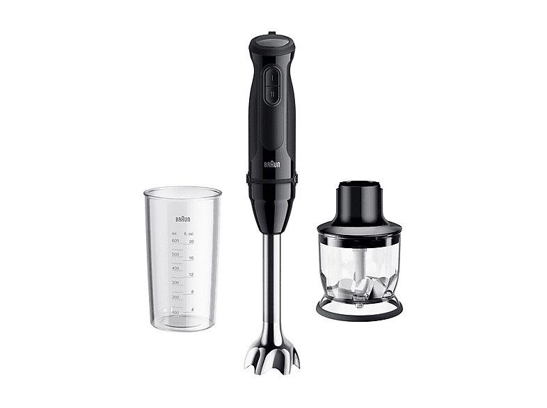 Frullatore ad immersione BRAUN MultiWQuick 3 MQ.30201M, con Tritatutto, 700W, Nero