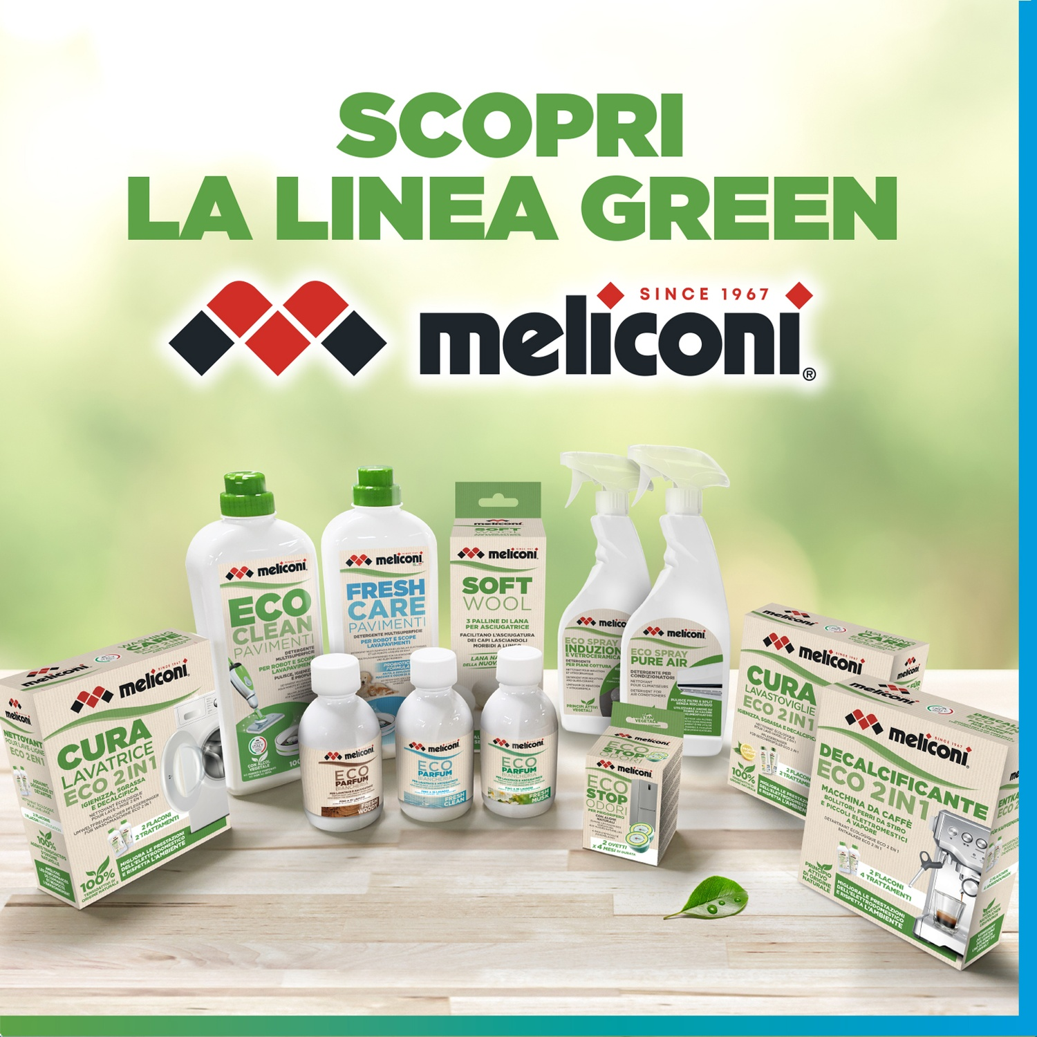 Prodotti Meliconi: Detergenti, decalcificanti, profumatori e altro per casa e auto.
