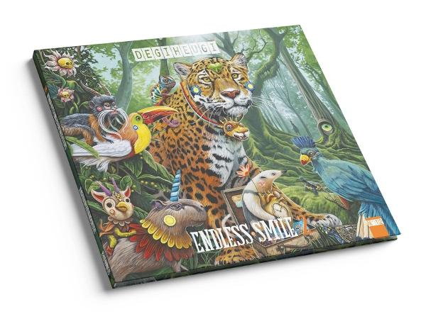 Ein Dschungel-Fantasy-Cover mit einem Jaguar, Tukan, Affe und Fabelwesen.