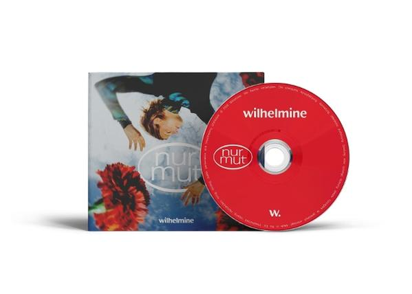 CD-Cover und CD mit Wilhemine-Logo und roter Blume.