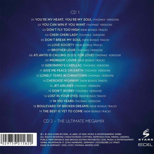 CD 1 und CD 2 Titelliste mit Barcode und Label-Logos.