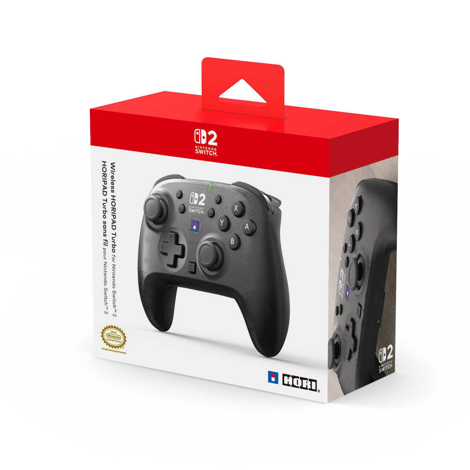 Nintendo Switch için gri HORIPAD Turbo kontrol cihazı kutusu.
