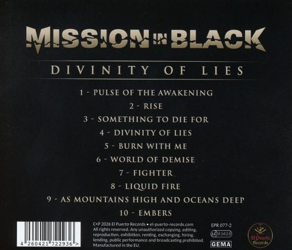 Album-Rückseite mit Bandnamen und Songliste.