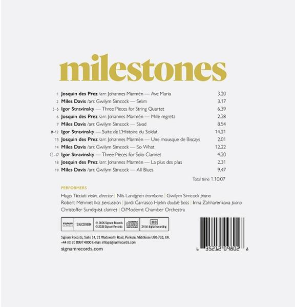 Albumcover mit Titel 'milestones', Trackliste & Musiker