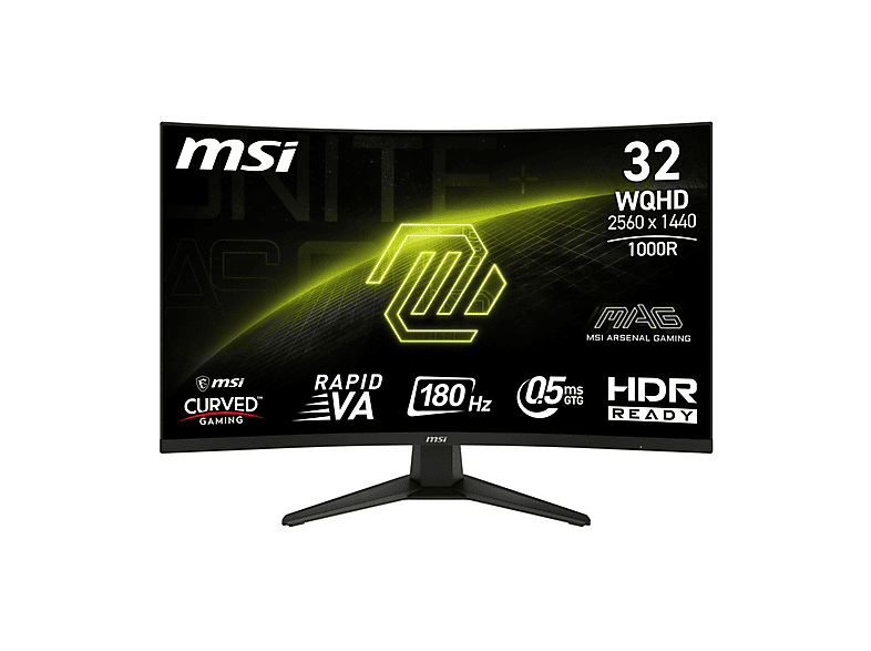 MSI MAG 325CQPF E18 Monitor Gaming, 31,5 ", WQHD, 2560 x 1440 Pixel, tempo di risposta 1 ms, refresh rate 180 Hz