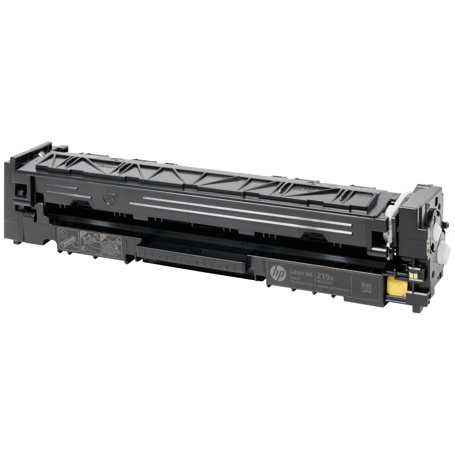 Black HP LaserJet 219A yellow toner cartridge.