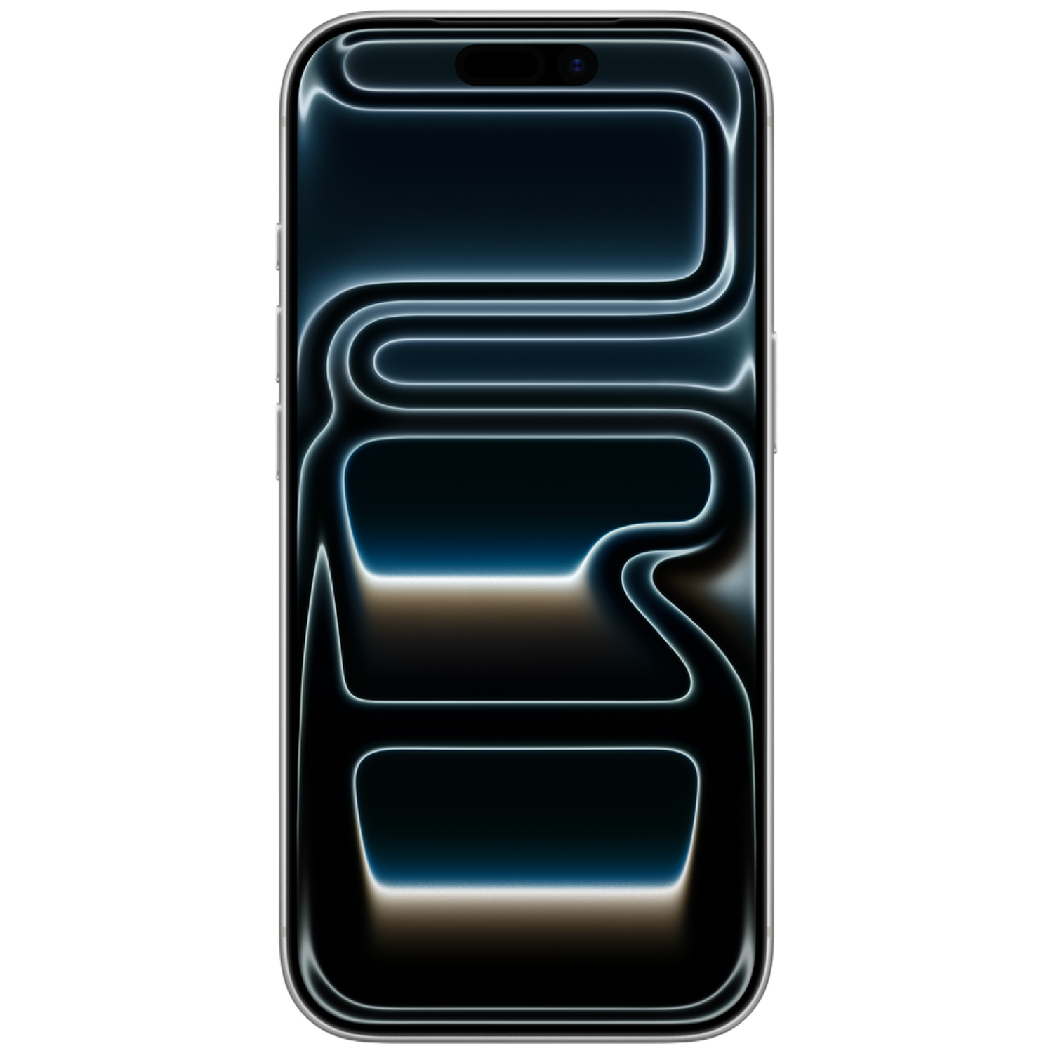 A sleek smartphone displaying a dark, abstract wallpaper.