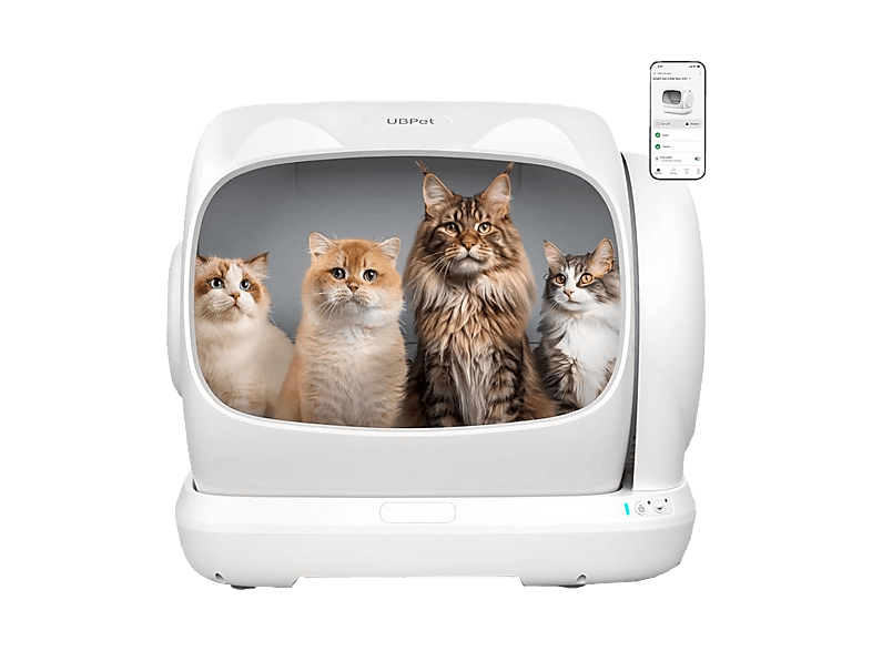 UBPET C41 Selbstreinigende Katzentoilette, Weiss
