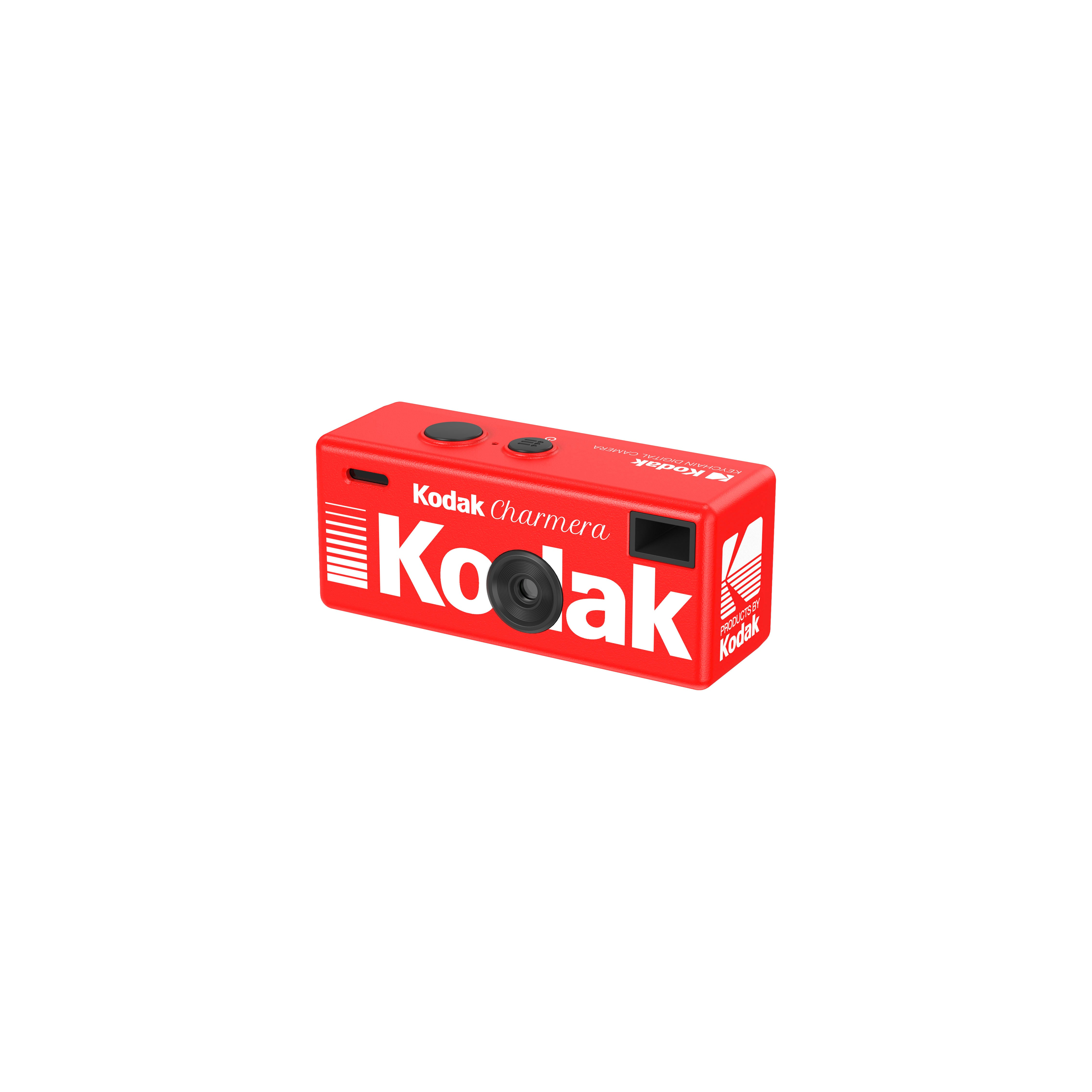 Beyaz yazılı kırmızı Kodak Charmera dijital kamera.