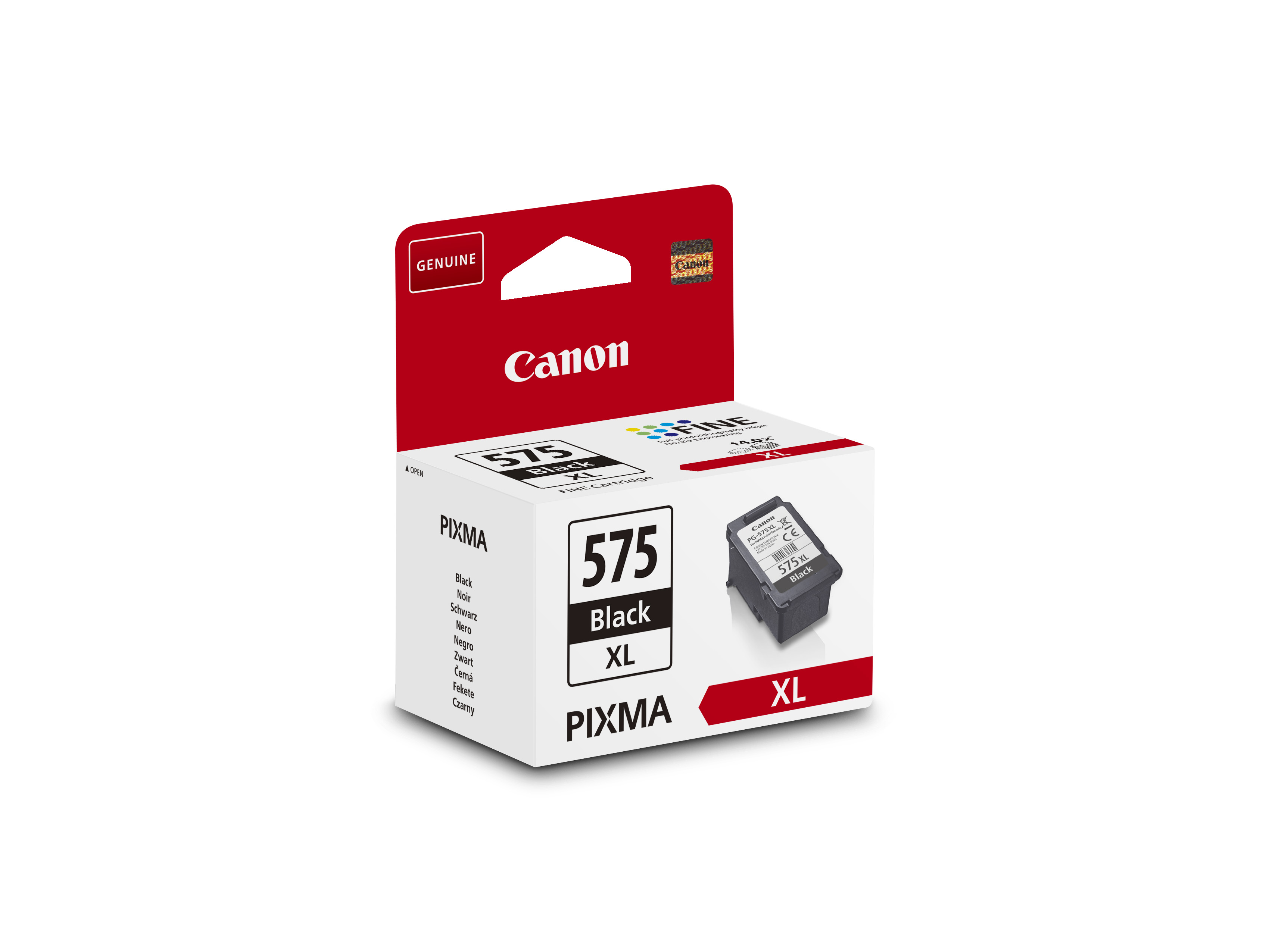 Canon Pixma 575 XL siyah mürekkep kartuşu orijinal kutusunda.