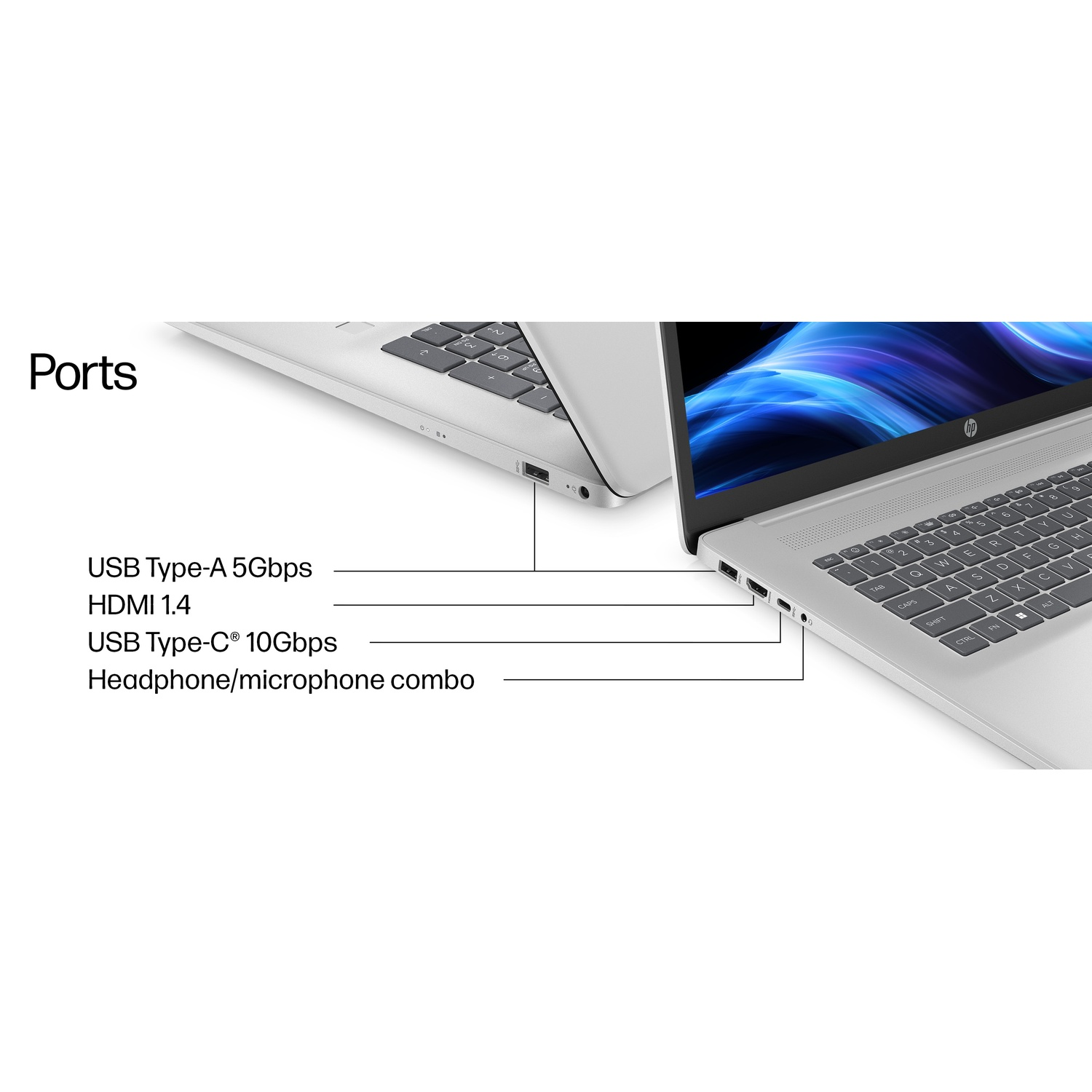 Laptop ports shown: USB-A, HDMI, and USB-C.