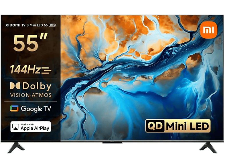 TV Mini LED 55″ – Xiaomi S 55 2025, UHD 4K, Smart con Google, 144 Hz, Gris cepillado