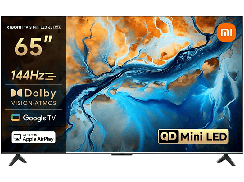 TV Mini LED 65″ – Xiaomi S 65 2025, UHD 4K, Smart con Google, 144 Hz, Gris cepillado