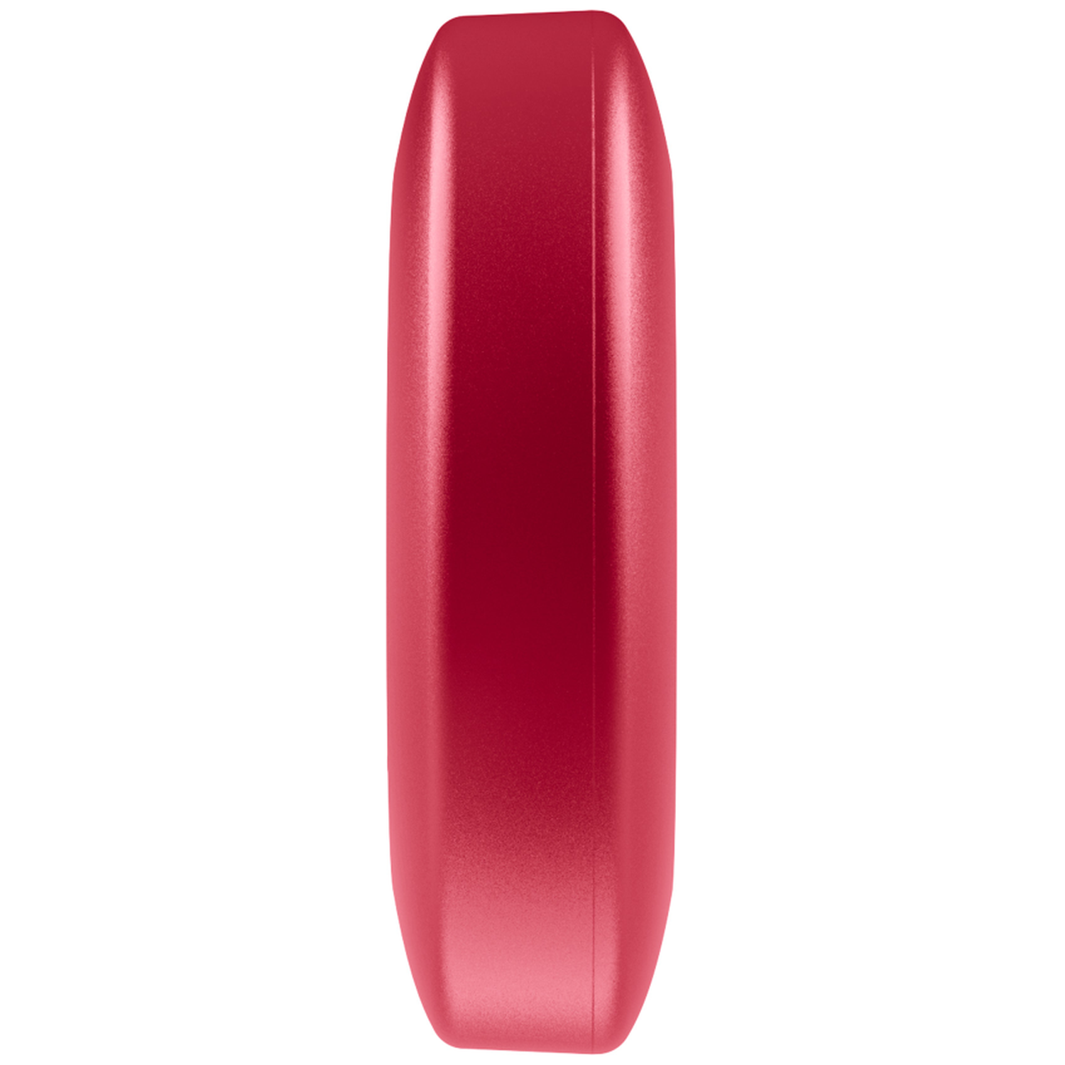 Ein roter Lippenstiftständer auf weißem Hintergrund.
