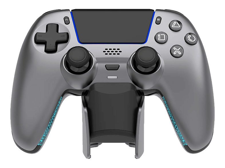 DELTACO PS5 GAM-199 Wireless (+ Ladestation) Controller Stahlgrau für PlayStation 5, Android, iOS, PC
