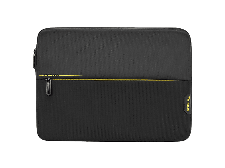 Funda portátil - Targus TSS931GL, Para PC's hasta 14 ", Poliéster/Neopreno, Cierre de Cremallera, Negro/Amarillo