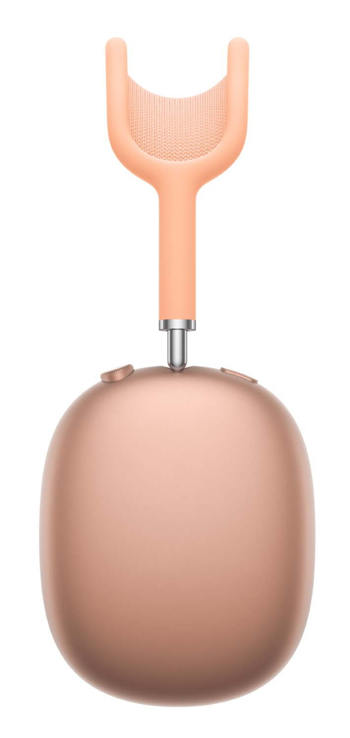 Brzoskwiniowa szczoteczka w kształcie litery U z włosiem na białym tle.