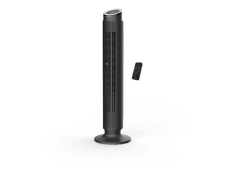 Ventilador de torre - Rowenta Eole Silence Force, 39 W, 12 Velocidades, 2440 m3/h, 20 dB (A), Oscilación automática, Difusor aromático, Negro