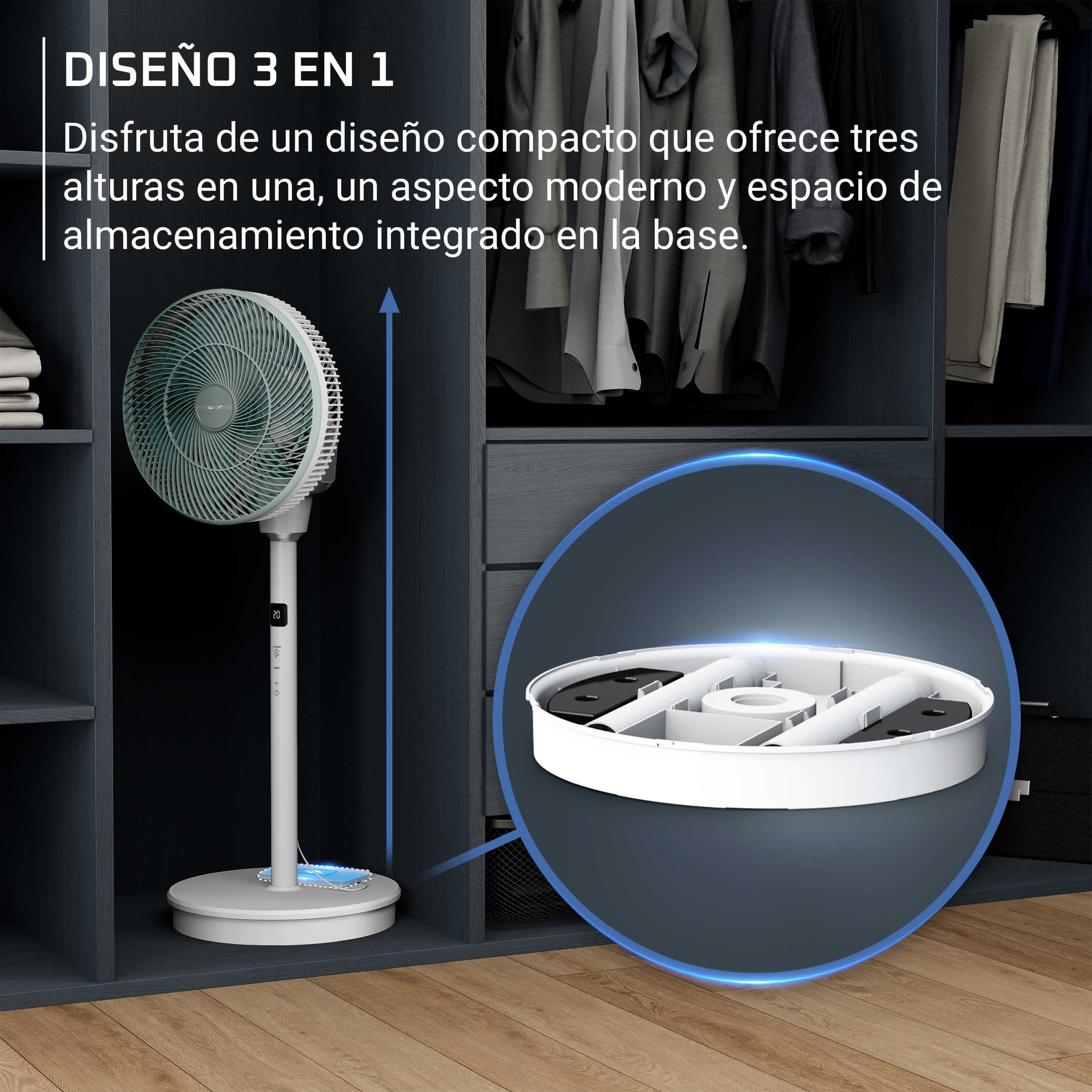 DISEÑO 3 EN 1
DISFRUTA DE UN DISEÑO COMPACTO QUE OFRECE TRES ALTURA EN UNA, UN ASPECTO MODERNO Y ESPACIO DE ALMACENAMIENTO INTEGRADO EN LA BASE