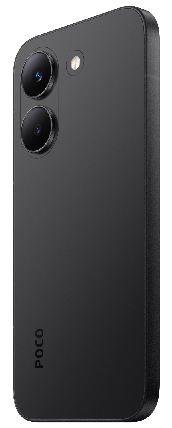 Tył ciemnego smartfona z dwoma aparatami i lampą błyskową.