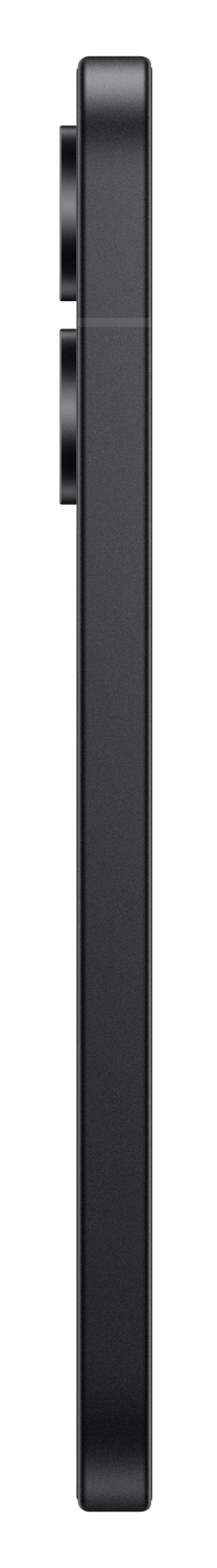 Czarny smartfon w profilu na czarnym tle, widoczne kamery.