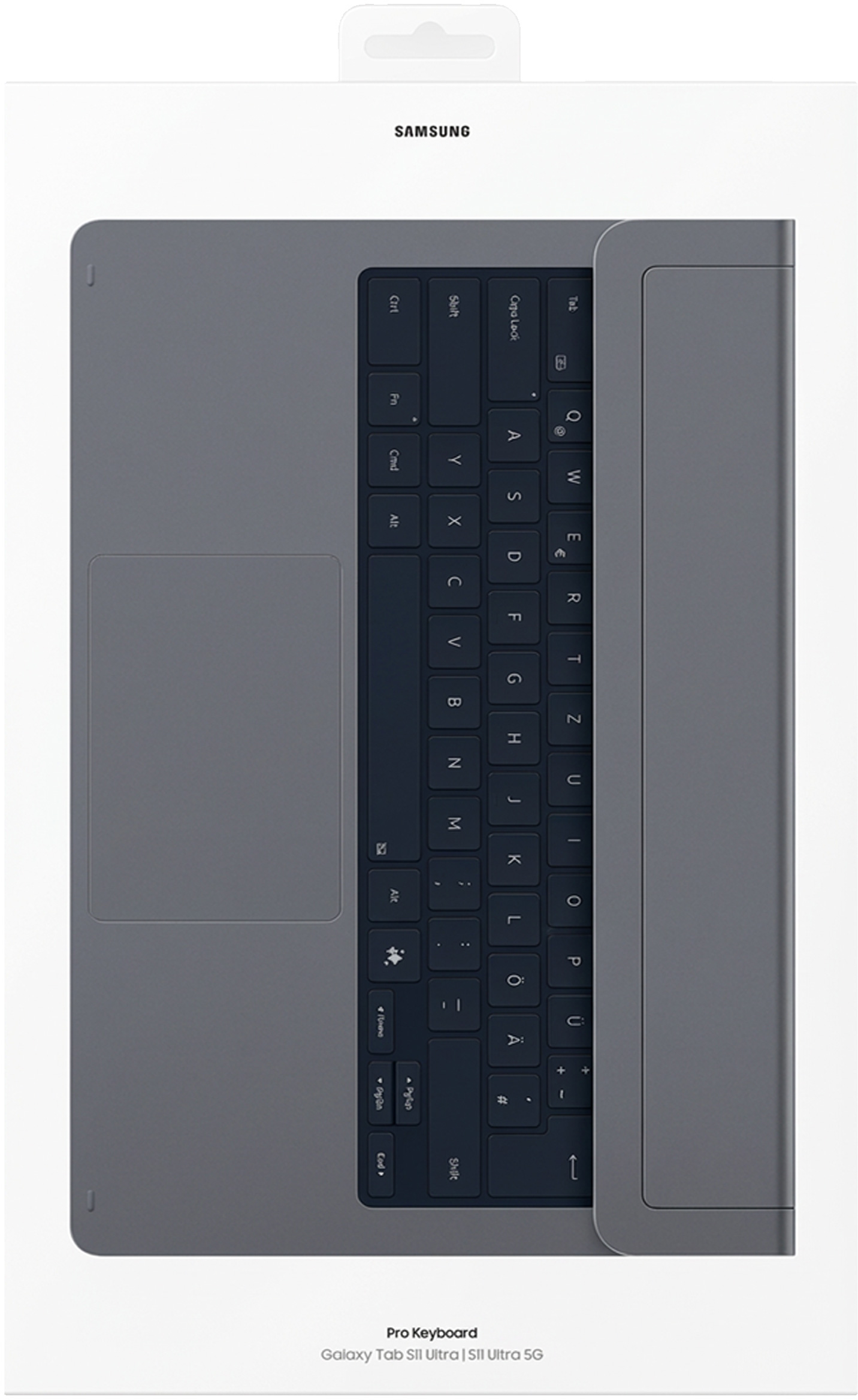 Clavier Samsung Pro gris avec pavé tactile pour Galaxy Tab S11 Ultra.