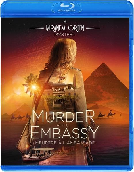 Couverture Blu-ray : Femme devant des pyramides, une ambassade et un bateau. Titre : Meurtre à l'ambassade.