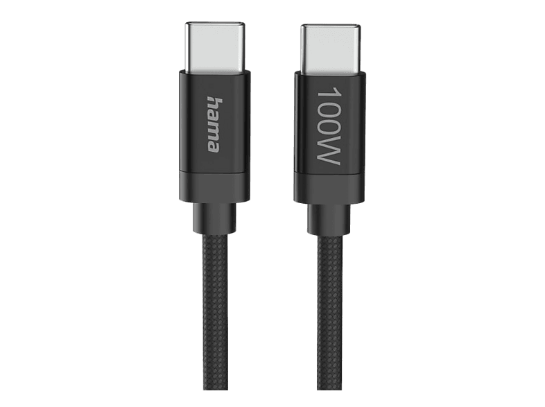 Kabel HAMA USB-C – 100W Nylonowy 3 m Czarny