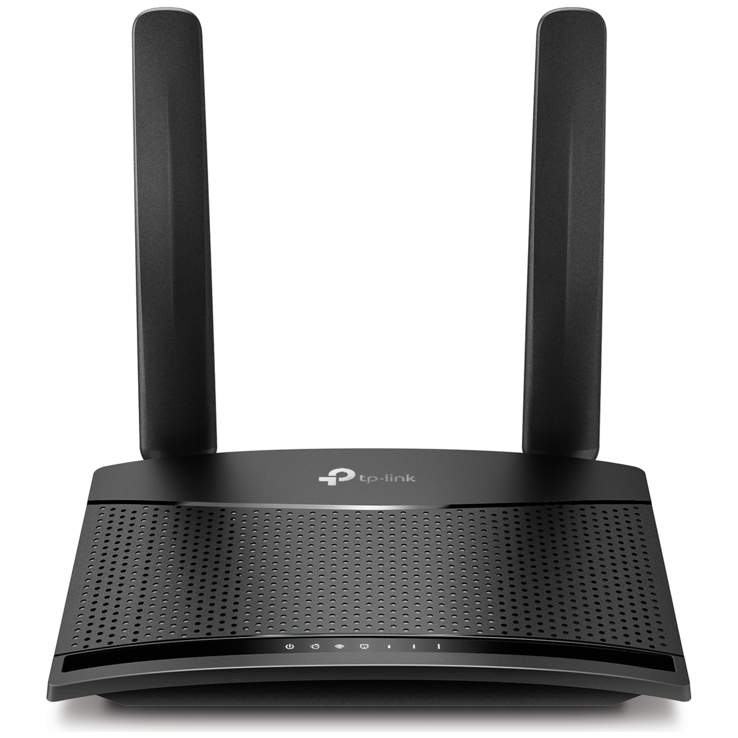 Routeur Wi-Fi TP-Link noir avec deux antennes et trous de ventilation.