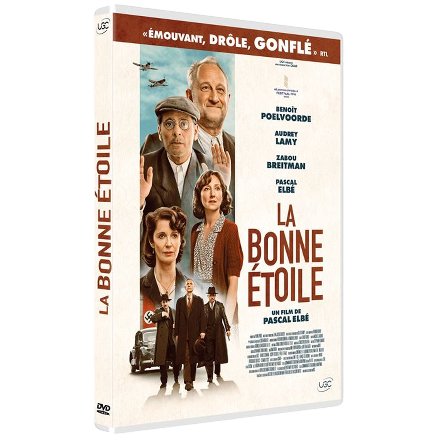 Couverture DVD "La Bonne Étoile". Personnes, avions, voiture et une croix gammée.