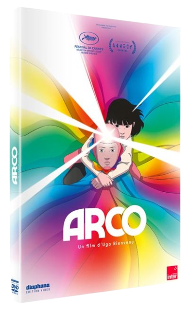 DVD-hoes: Twee tekenfilmfiguren tegen een regenboogachtergrond. Titel: ARCO.
