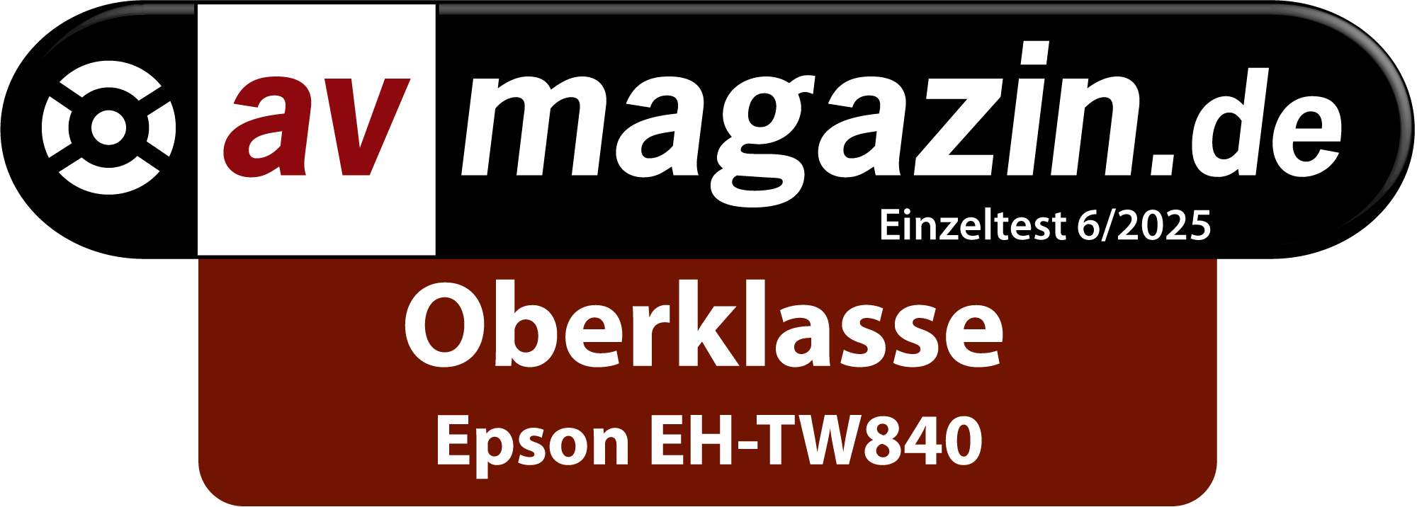 Logo avmagazin.de mit 'Oberklasse' und 'Epson EH-TW840'.