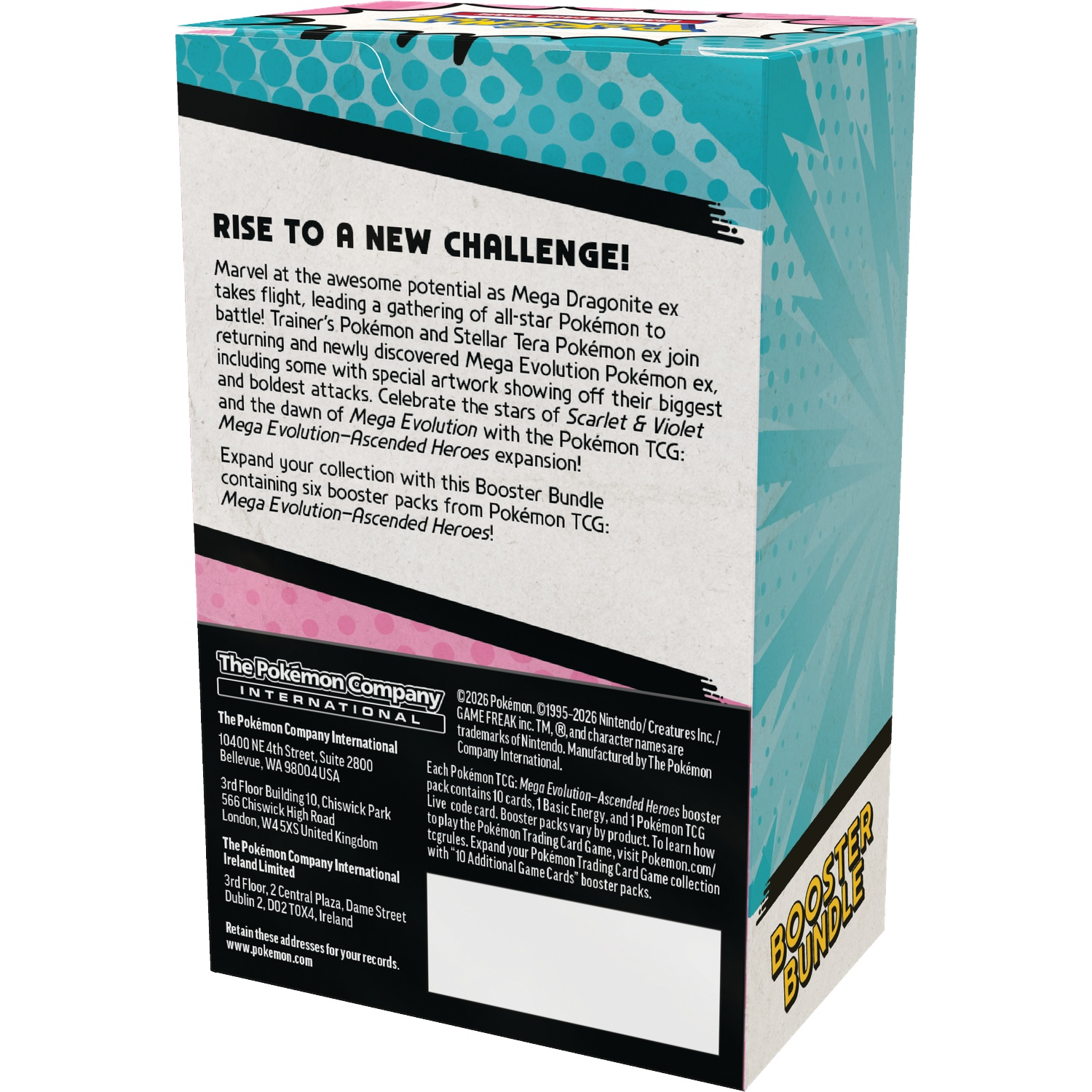 Pokemon TCG Booster Bundle with text and logo. Bright and colorful.