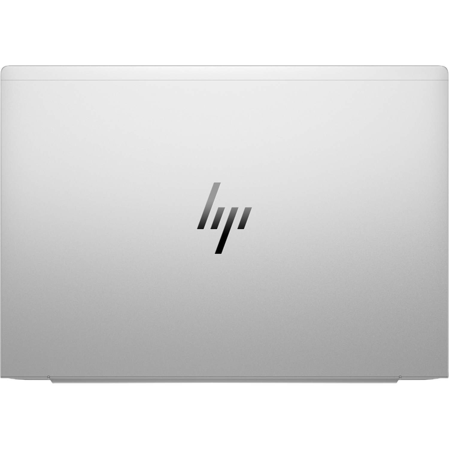 Closed silver HP laptop with logo on the lid.