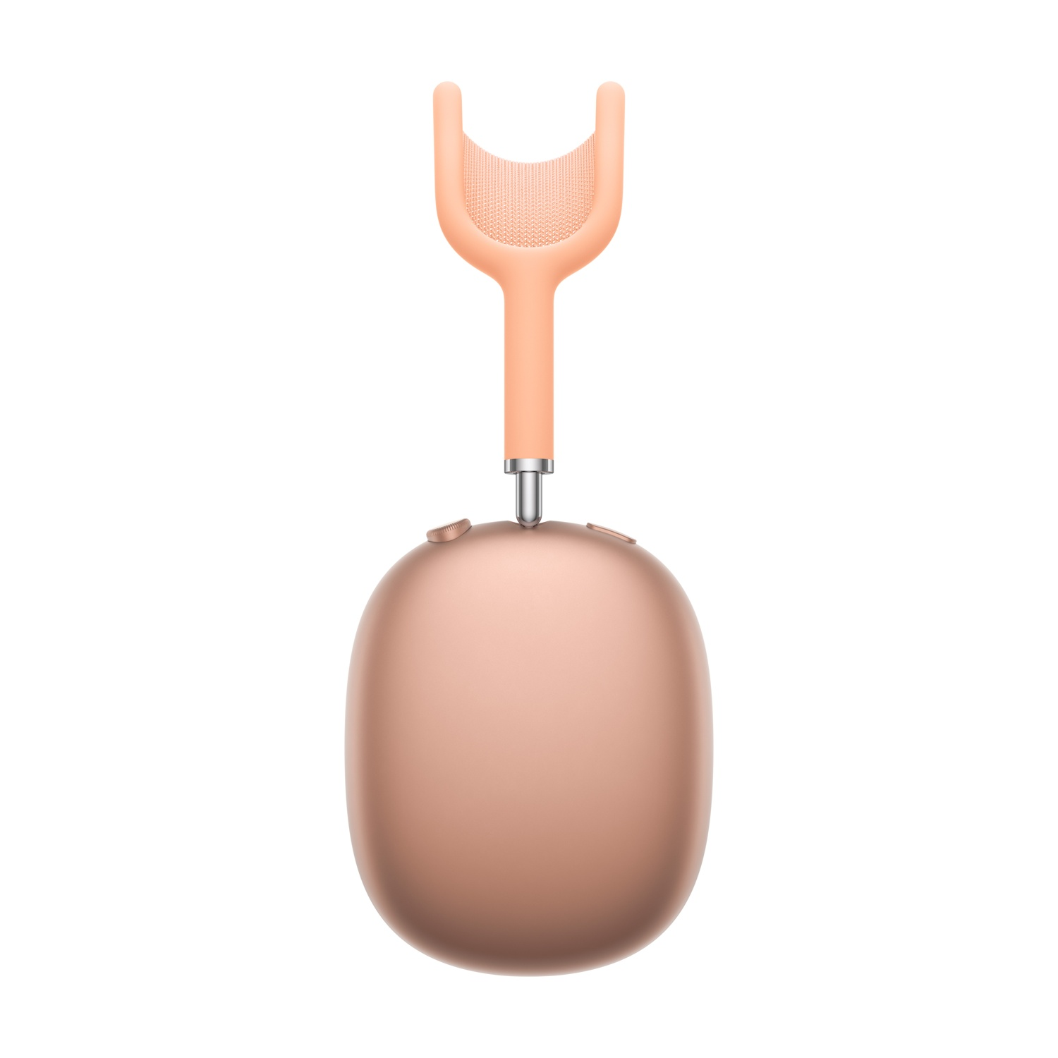 Spazzola per la pulizia del viso color pesca con manico a U e setole in silicone.