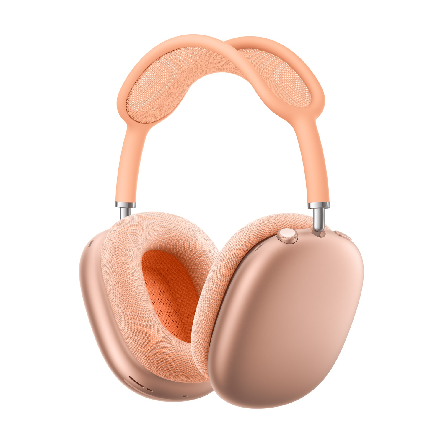 Un paio di cuffie over-ear color oro rosa con padiglioni in rete e archetto.