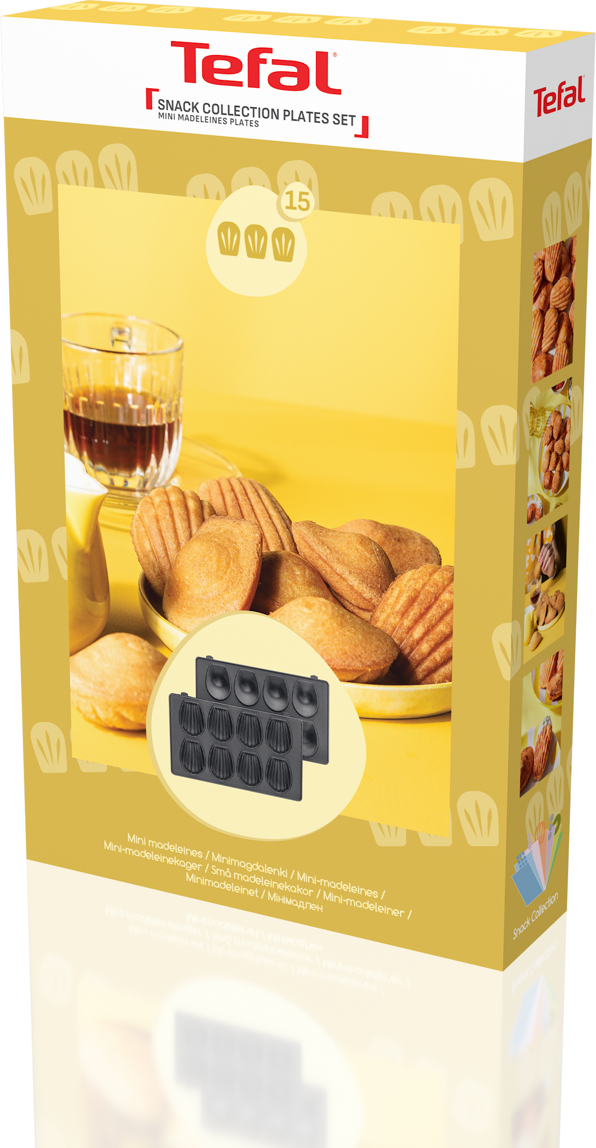 Tefal Snack Collection: Mini madeleine sütőforma készlet sült madeleine-ekkel.