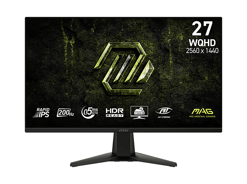 Monitor gaming - MSI MAG 275QF E20, 27" WQHD, 200 Hz, 0.5 ms, IPS, HDR Ready, AMD FreeSync™ Premium, Negro