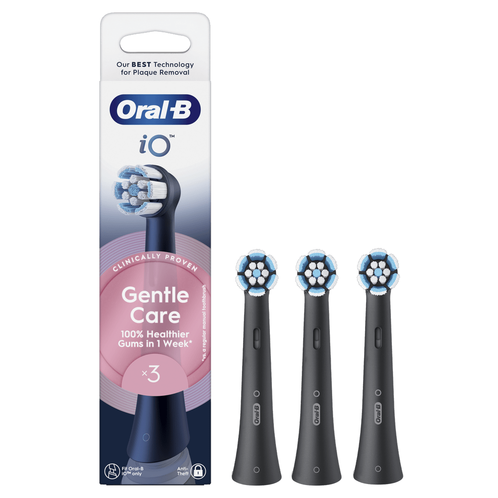 Paquete de 3 cabezales de cepillo Oral-B iO Gentle Care.