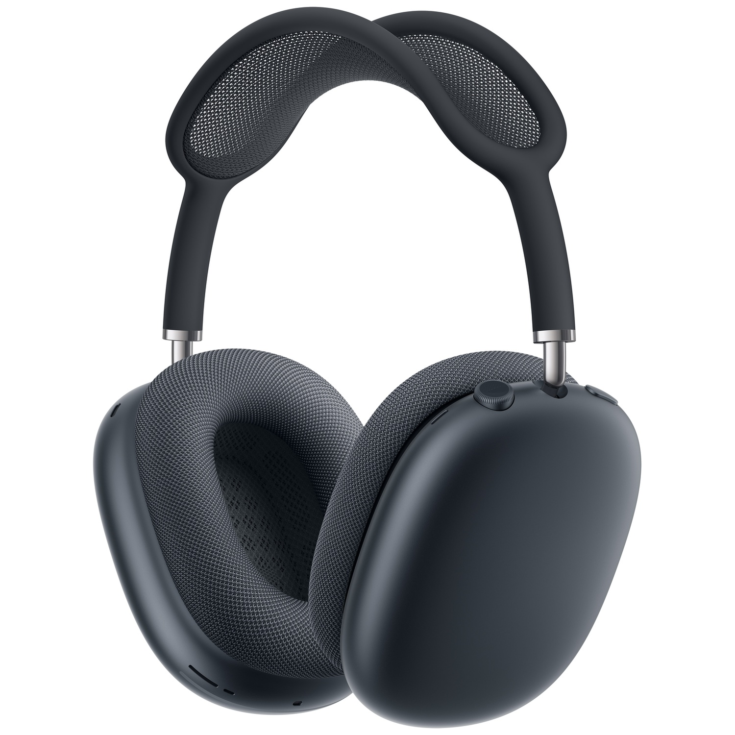 Dark gray headphones with a padded headband and earcups.