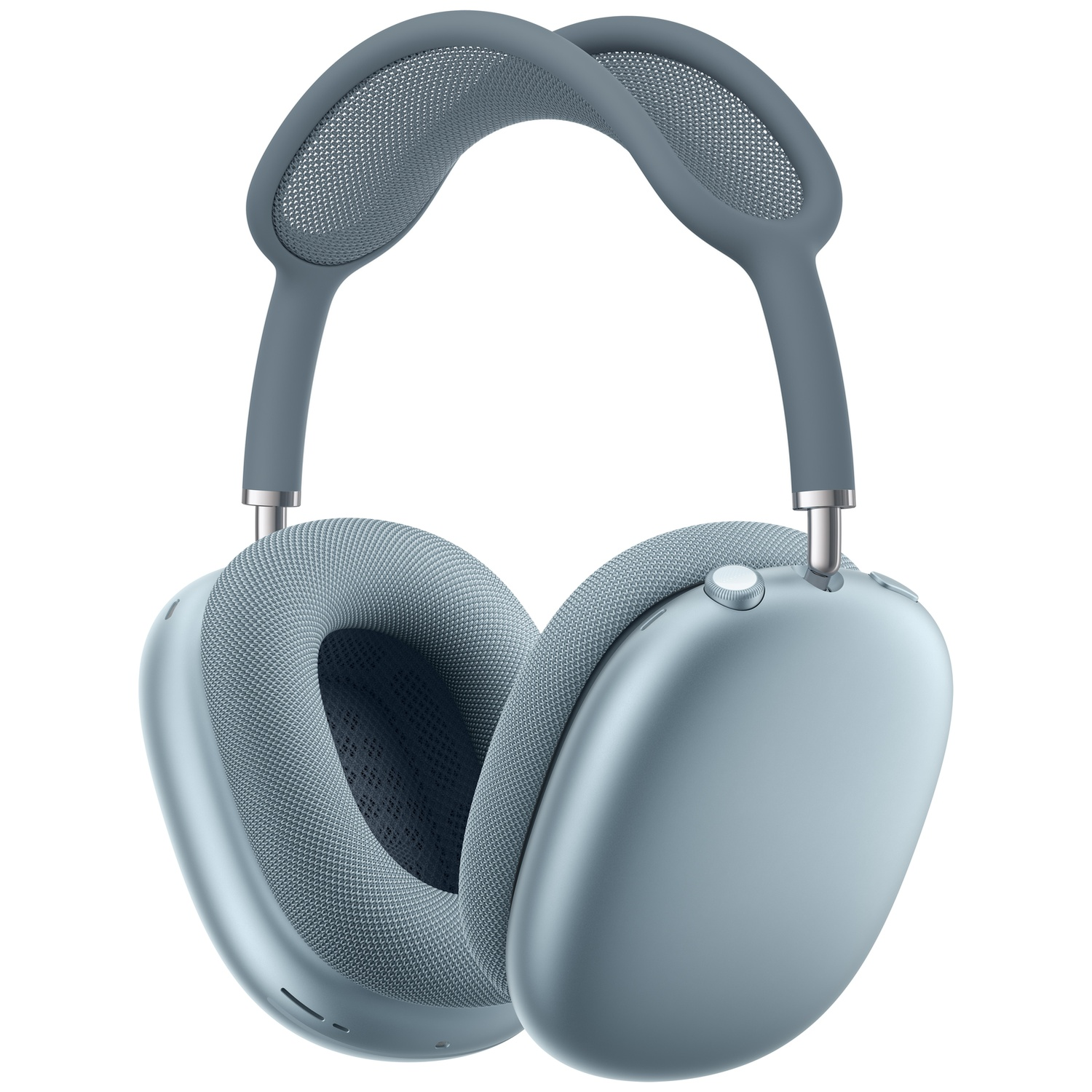 Casque bleu circum-auriculaire avec arceau et écouteurs rembourrés.